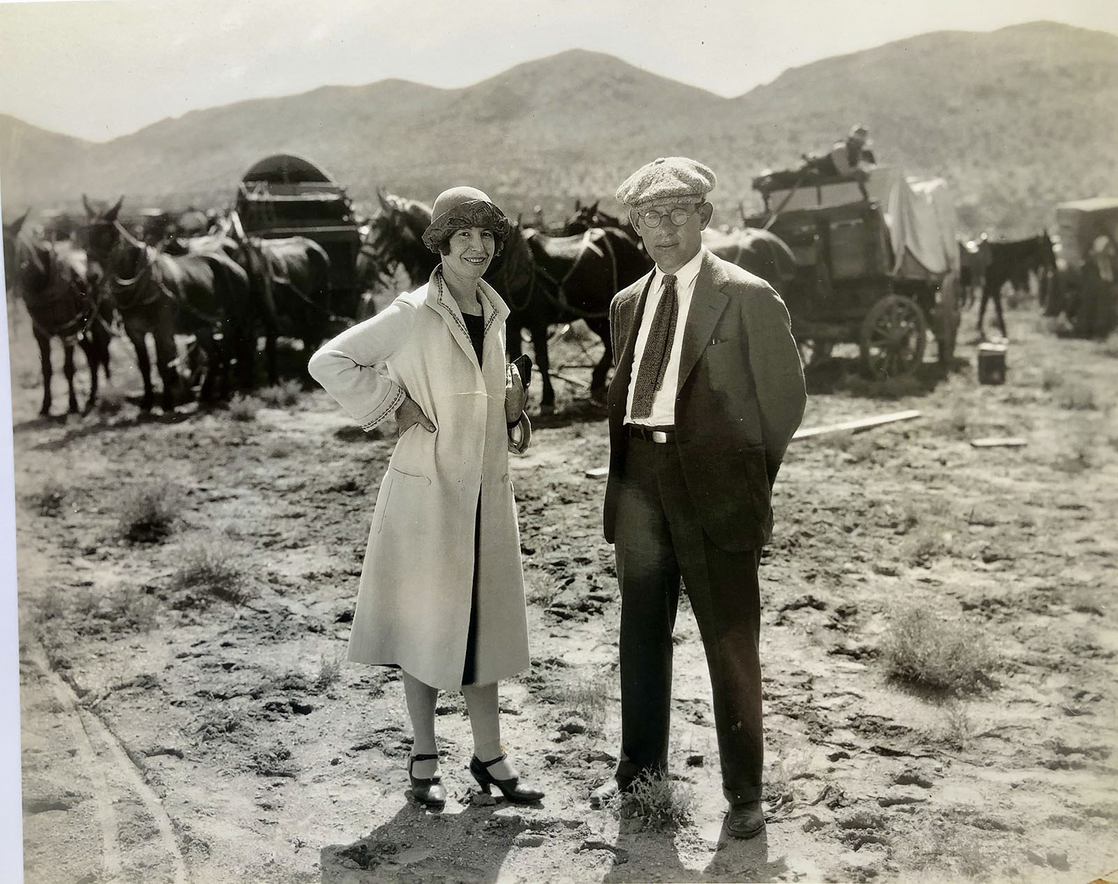 Sol and Marian on Western film location circa 1921